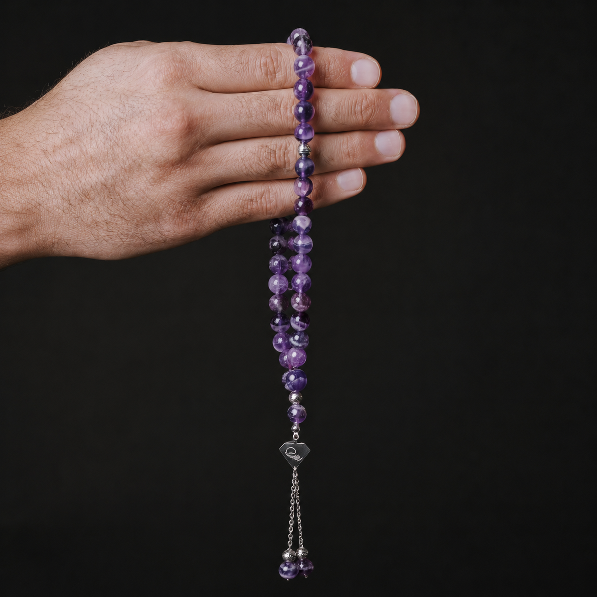 The Distinction masbaha in amethyst chevron