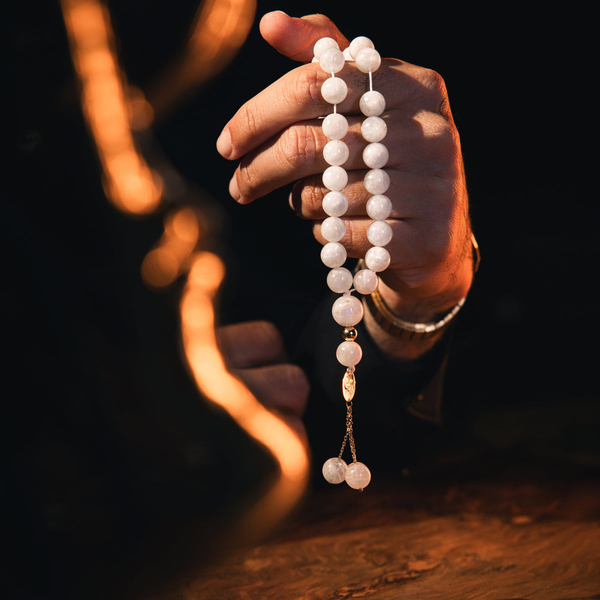 Anakaty Masbaha Calm of the Moon in natural moonstone
